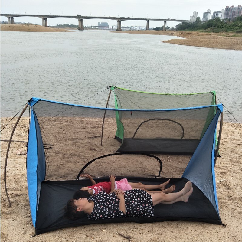 Cheap Goat Tents Ultralight Anti Mosquito Summer Mesh Tent 1  2 Person Portable Rodless Outdoor Camping Tent Inner Mesh Beach Tent 210x120x130cm   